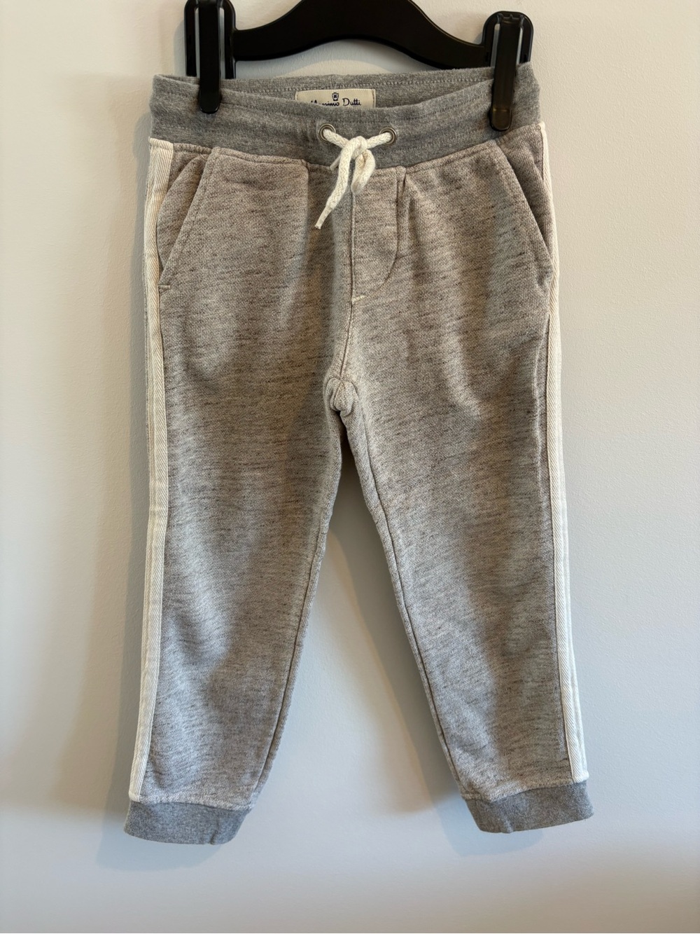 Massimo Dutti Kids Gray Joggers with White Side Stripes